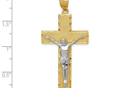 14k Two-tone Diamond Cut Crucifix Pendant (Style D3686)