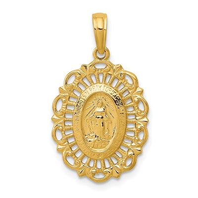 14K gold miraculous medal pendant