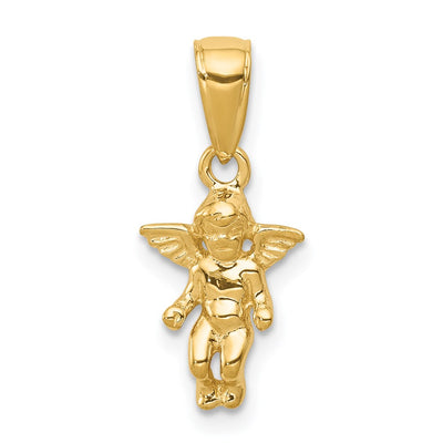 14K gold guardian angel pendant