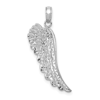 14K white gold angel pendant
