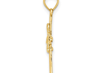 14K gold cross pendant, alternate view
