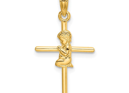 14K gold cross pendant