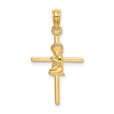 14K gold cross pendant
