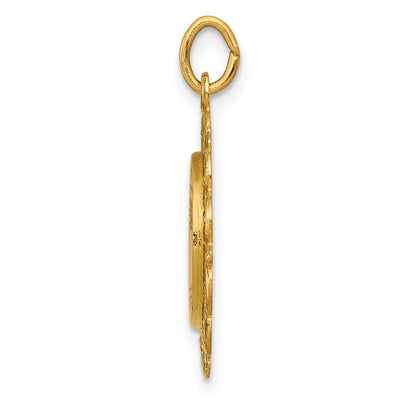 14K Our Lady of Sorrows Medal Pendant, 23 x 19mm