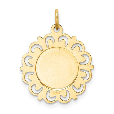 14K Our Lady of Sorrows Medal Pendant, 23 x 19mm