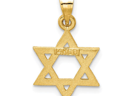 14k Solid Satin Star of David Charm (Style D38)