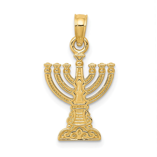 14K Menorah Pendant