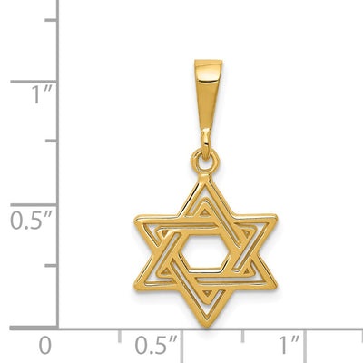 14K Star of David Charm, 24 x 15mm