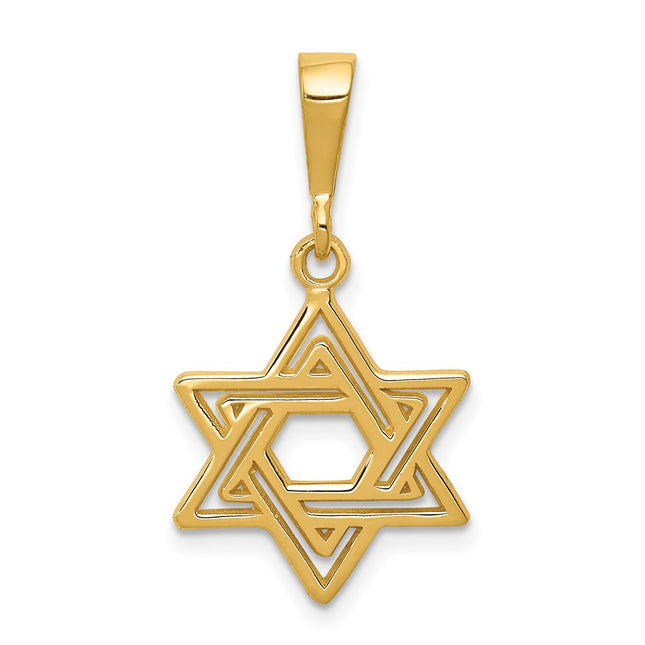 14K Star of David Charm, 24 x 15mm