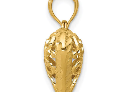 14K gold heart pendant, alternate view