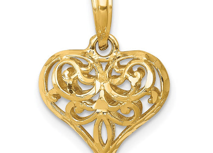 14K gold heart pendant