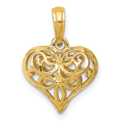 14K gold heart pendant