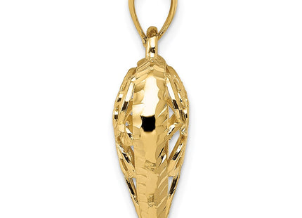 14K gold heart pendant, alternate view