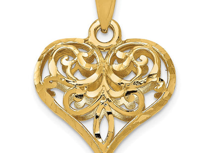 14K gold heart pendant