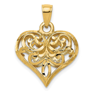 14K gold heart pendant