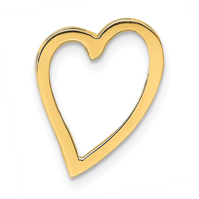 14K Polished Heart Chain Slide, 20.25 x 12.3mm