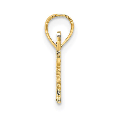 14K Polished and Textured Special Charm, 15.40 x 16.5mm