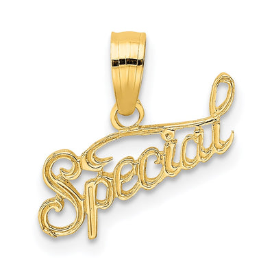 14K Polished and Textured Special Charm, 15.40 x 16.5mm