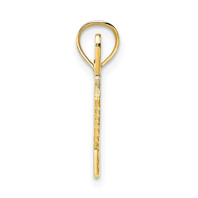 14K Polished and Textured Special Charm, 19.50 x 25.4mm