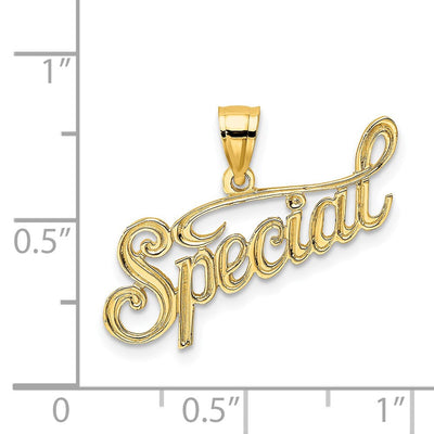14K Polished and Textured Special Charm, 19.50 x 25.4mm