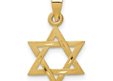 14k Solid Satin Star of David Charm (Style D38)