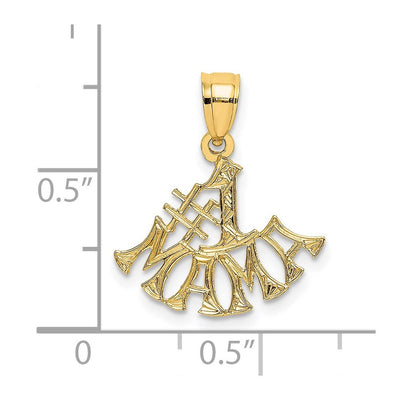 14K #1 Mama Charm, 16.7 x 16.9mm