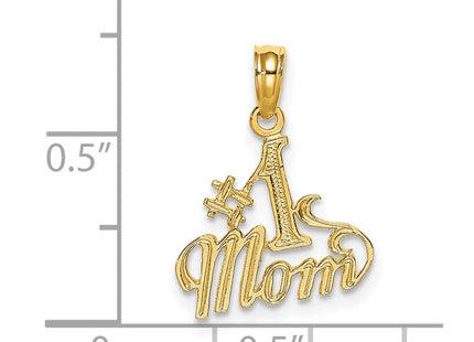 14K Polished #1 MOM Pendant (Style D3926)