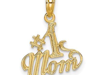14K Polished #1 MOM Pendant (Style D3926)