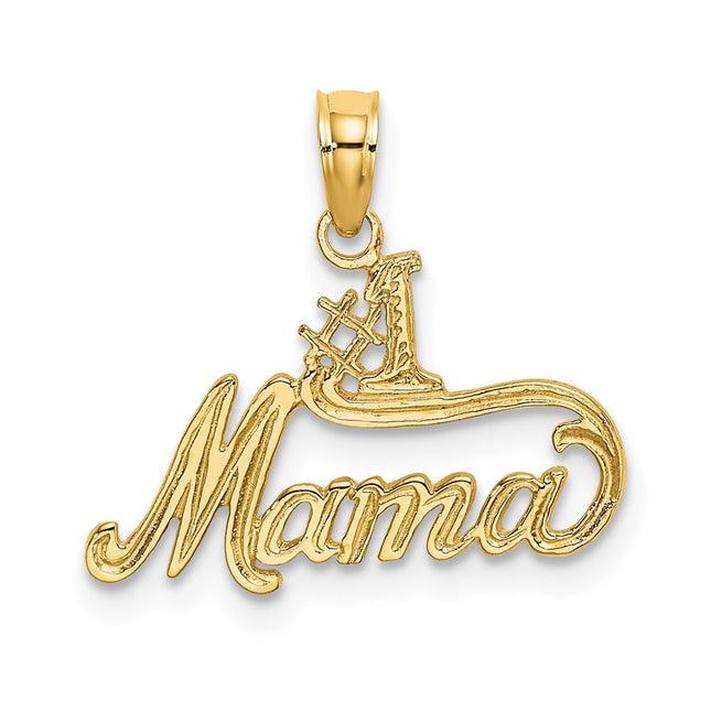 14K #1 Mama Charm, 15.1 x 19.3mm