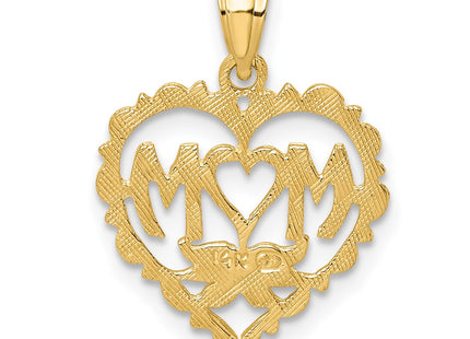 14K gold heart charm, further view