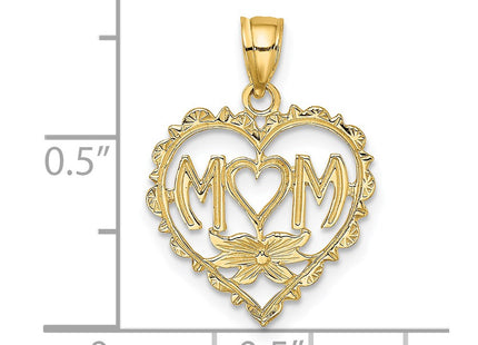 14K gold heart charm, another view