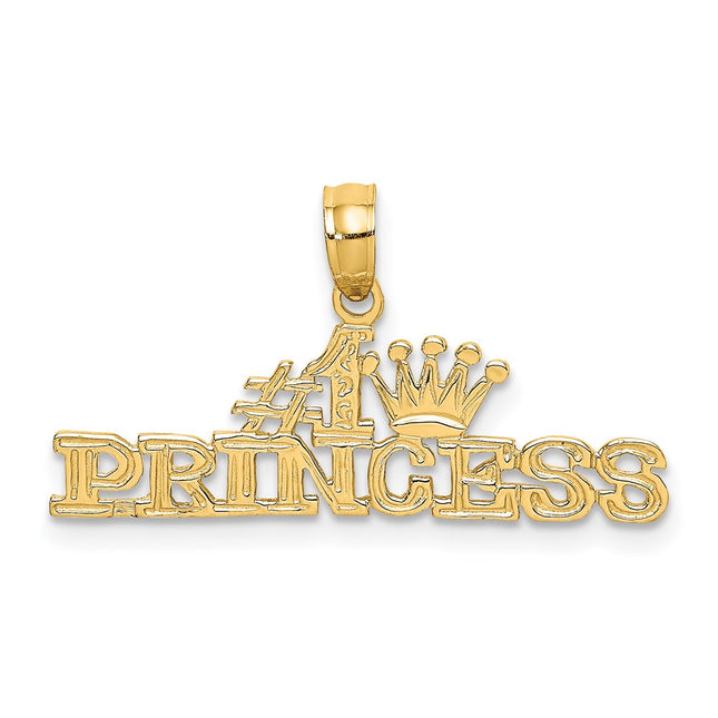 14K #1 Princess Charm, 13 x 27mm
