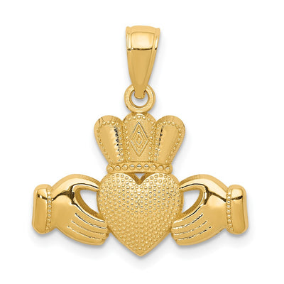 14K gold claddagh pendant