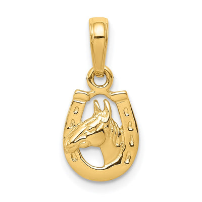 14K gold horseshoe pendant