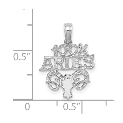 14K WG 100% ARIES Zodiac Charm