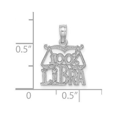 14K WG 100% LIBRA Zodiac Charm