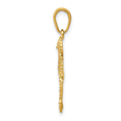 14K Seahorse Pendant, 26 x 9mm