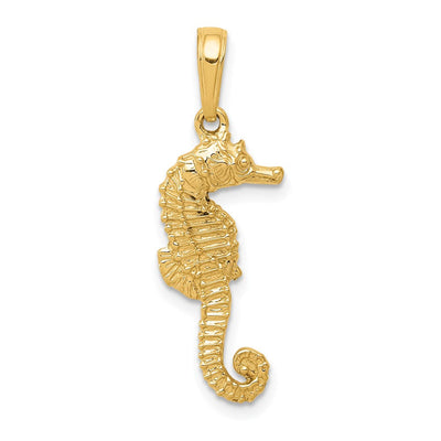 14K gold seahorse pendant