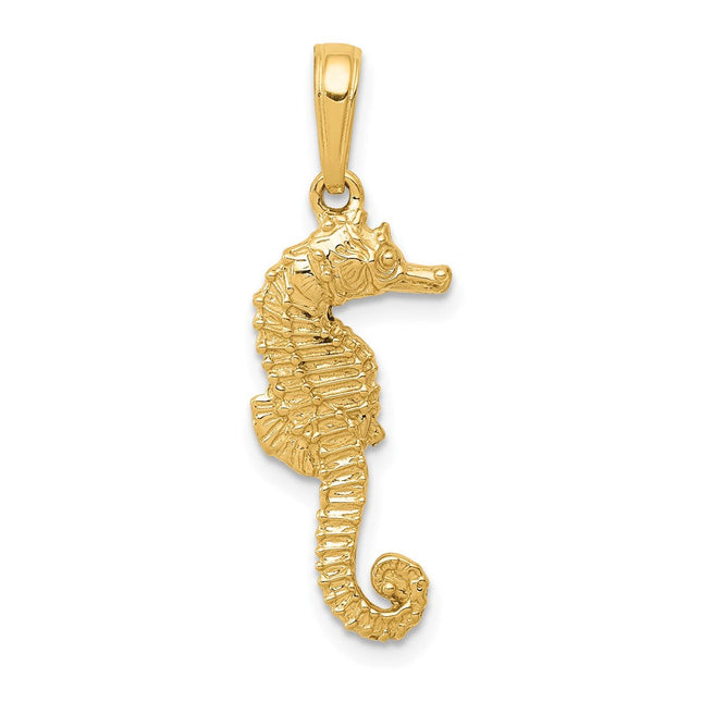 14K Seahorse Pendant, 26 x 9mm