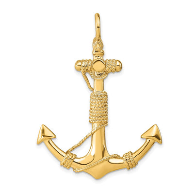 14K gold anchor pendant