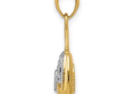 14k Yellow & Rhodium Pendants Style D4174 - Classique Jewelry Inc.