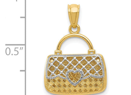 14k Yellow & Rhodium Pendants Style D4174 - Classique Jewelry Inc.