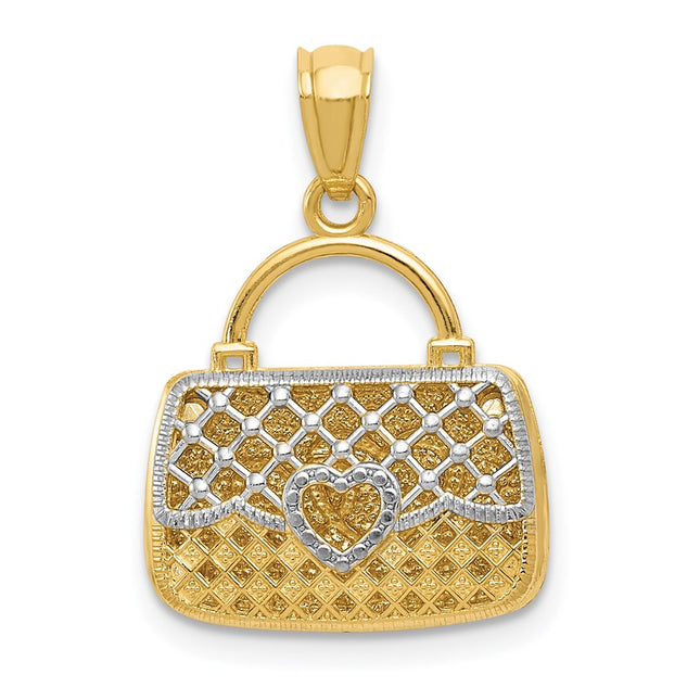 14k Yellow & Rhodium Pendants Style D4174 - Classique Jewelry Inc.