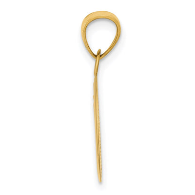 14K Polished Flat-Backed Moon with Three Stars Pendant