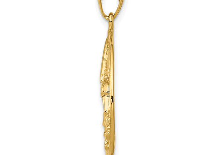14K gold hummingbird pendant, alternate view