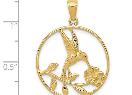 14K gold hummingbird pendant, another view