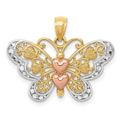 14K gold butterfly pendant
