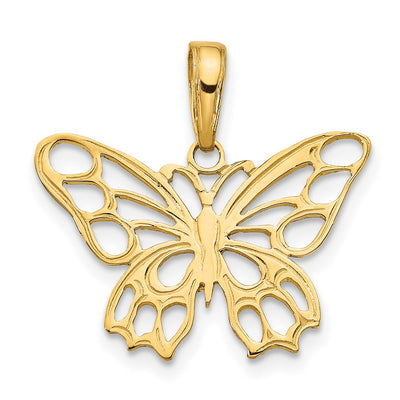 14K gold butterfly pendant