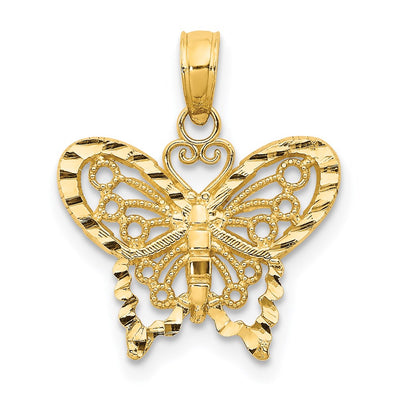 14K gold butterfly pendant