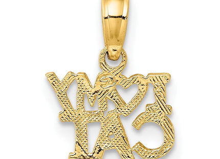 14K gold heart charm, another view
